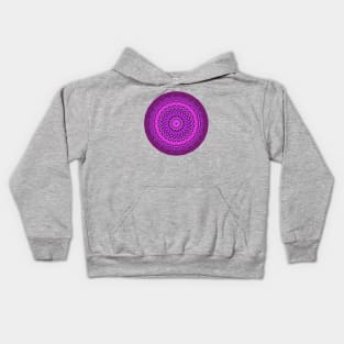 Round Purple Crown Chakra Mandala Kids Hoodie